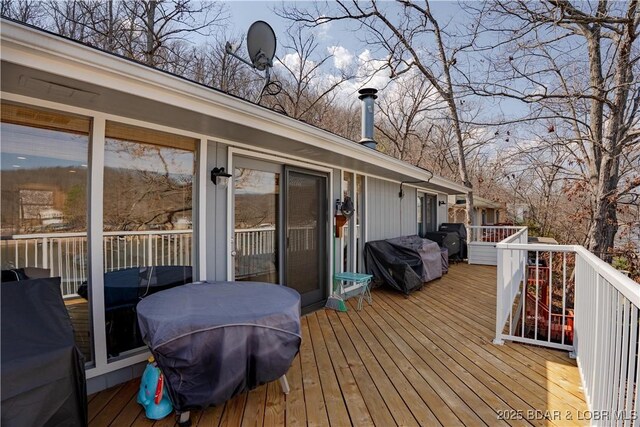 2813 Great Lake View Dr, Gravois Mills, MO 65037 - wooden deck featuring area for grilling