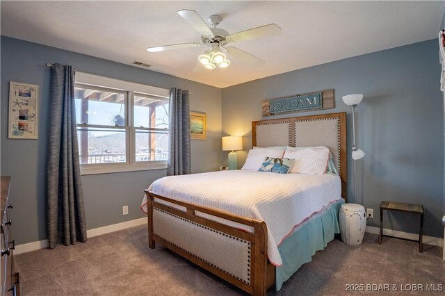 2813 Great Lake View Dr, Gravois Mills, MO 65037 - carpeted bedroom with baseboards and ceiling fan
