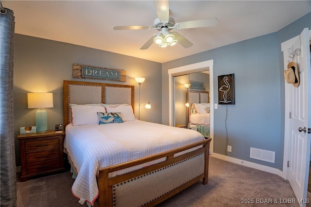 2813 Great Lake View Dr, Gravois Mills, MO 65037 - carpeted bedroom featuring baseboards and ceiling fan