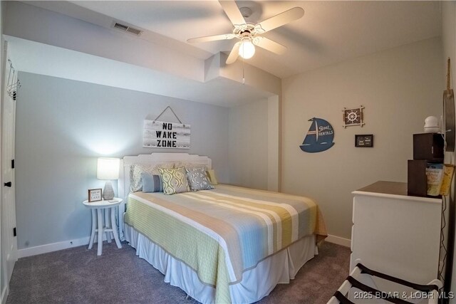 2813 Great Lake View Dr, Gravois Mills, MO 65037 - carpeted bedroom with baseboards and ceiling fan