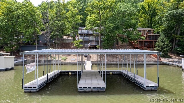 2813 Great Lake View Dr, Gravois Mills, MO 65037 - dock area featuring a water view and boat lift