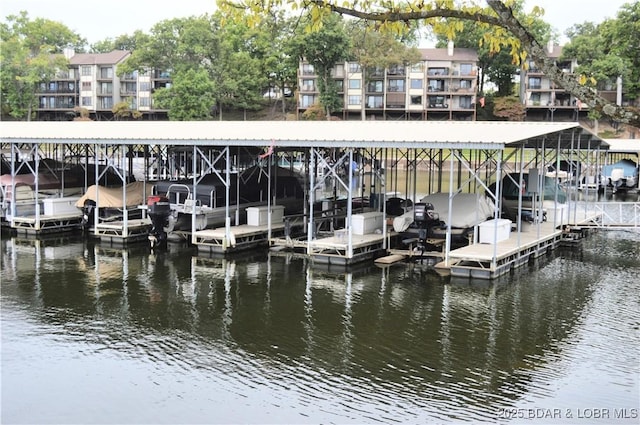 207 Circle Edge Unit 1A, Lake Ozark, MO 65049 - dock area with a water view and boat lift