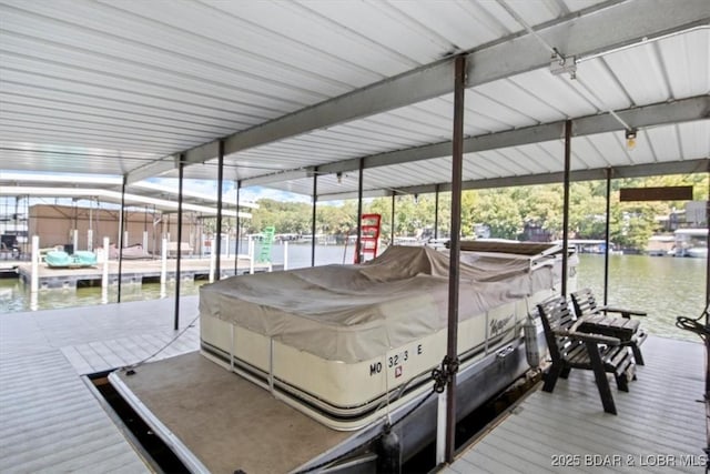 dock area with boat lift