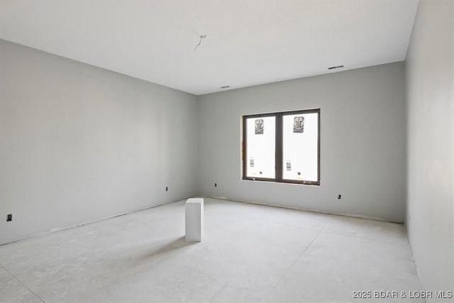 view of spare room