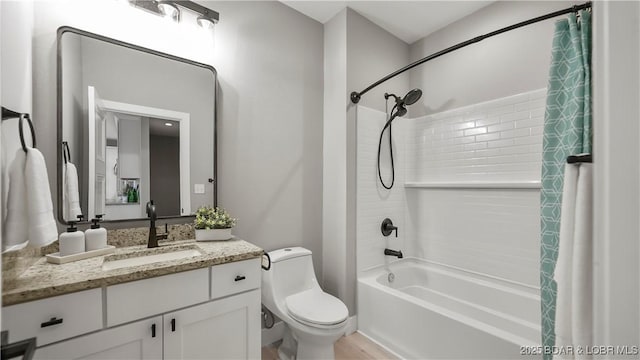 20311 Timberlake Village Ln, Rocky Mount, MO 65072 - bathroom with toilet, shower / bathtub combination with curtain, and vanity