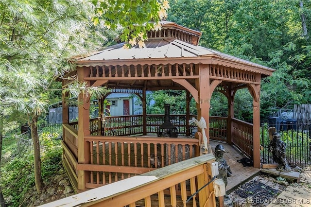 27394 Cross Ln, Barnett, MO 65011 - wooden deck featuring a gazebo