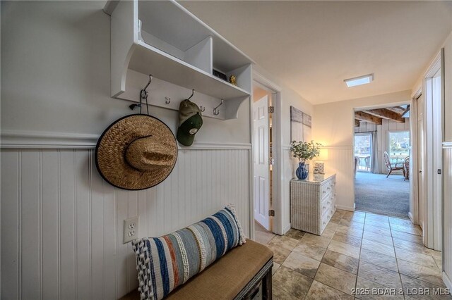 33271 Elaine Rd, Sunrise Beach, MO 65079 - mudroom featuring a wainscoted wall