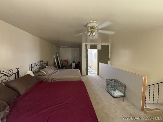 1265 Lick Creek Rd, Edwards, MO 65326 - bedroom with carpet flooring and ceiling fan