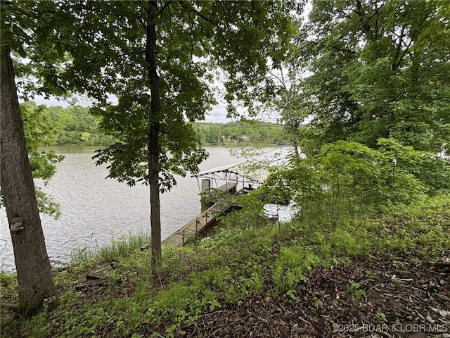 1265 Lick Creek Rd, Edwards, MO 65326 - dock with a water view and a forest view