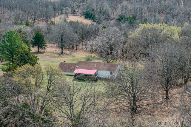 aerial view featuring a rural view