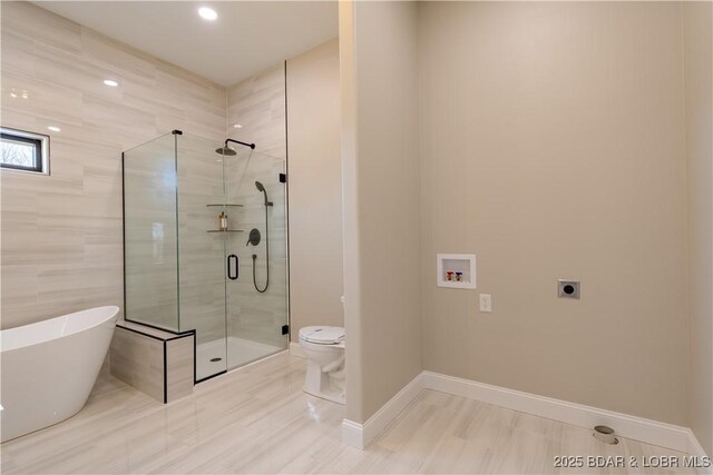 TBD Willow Rd, Eldon, MO 65026 - full bathroom featuring a stall shower, a soaking tub, and recessed lighting