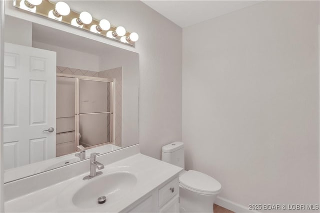 1293 Ginger Rd, Lake Ozark, MO 65049 - bathroom with toilet, a shower with door, and vanity