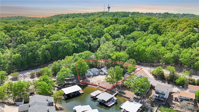 1293 Ginger Rd, Lake Ozark, MO 65049 - aerial view with a water view and a forest view