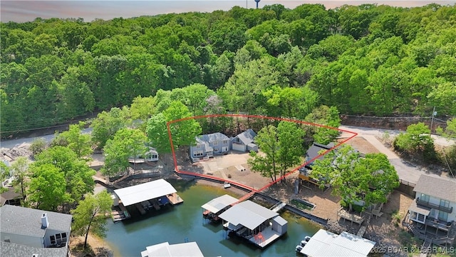 1293 Ginger Rd, Lake Ozark, MO 65049 - bird's eye view with a water view and a forest view