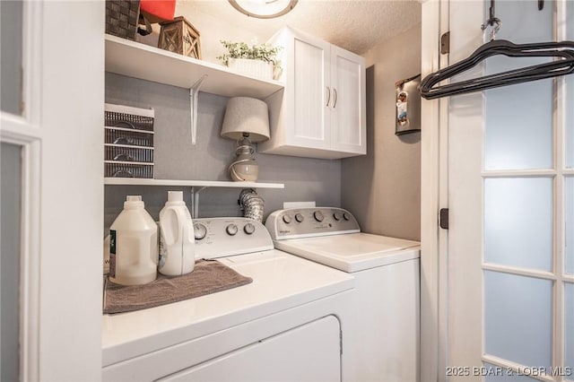 2500 Bay Point Ln Unit 135, Osage Beach, MO 65065 - washroom with a textured ceiling, separate washer and dryer, and cabinet space