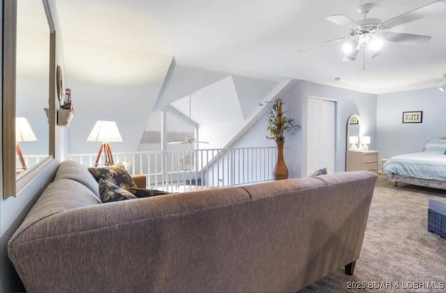 1481 Ledges Dr Unit 1046, Osage Beach, MO 65065 - carpeted living area featuring ceiling fan