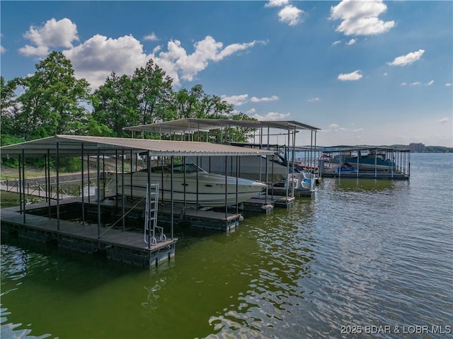 16 Hawk Hill Ct, Lake Ozark, MO 65049 - dock featuring a water view and boat lift
