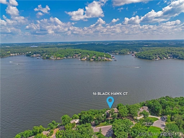 16 Hawk Hill Ct, Lake Ozark, MO 65049 - bird's eye view of a heavily wooded area and a large body of water