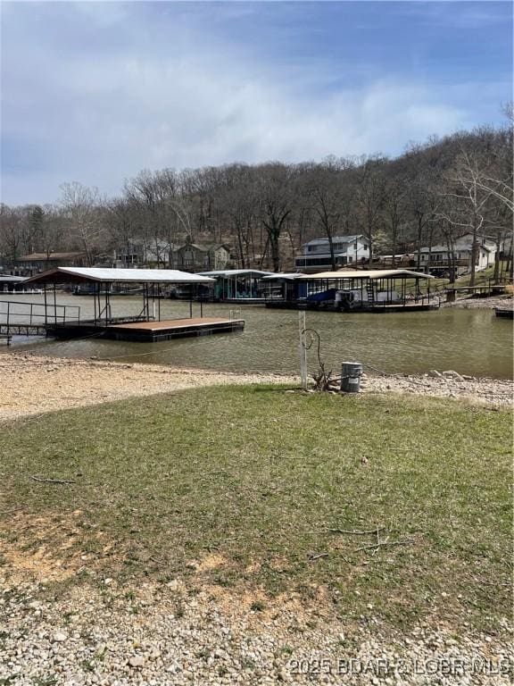 83 Archer Dr, Camdenton, MO 65020 - view of property's community featuring a water view, a yard, and a dock