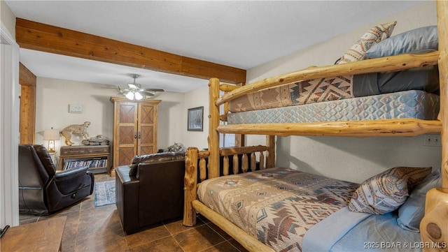 bedroom with beamed ceiling