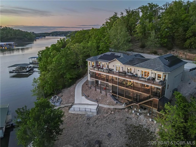 353 Wedge Wood Dr, Camdenton, MO 65020 - aerial view at dusk of a water view