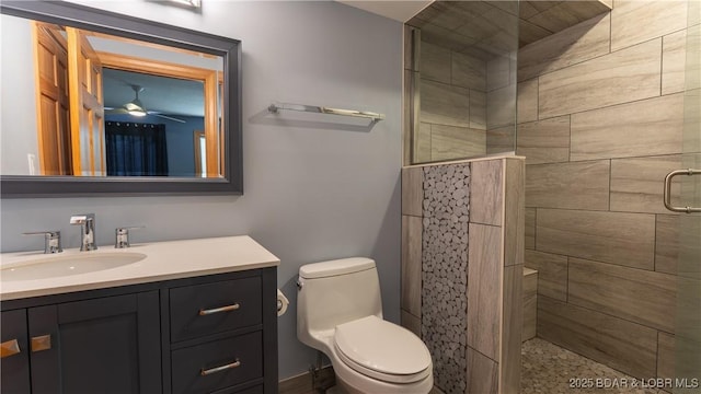 493 Highline Rd, Lake Ozark, MO 65049 - full bath with a stall shower, vanity, and toilet