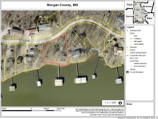 33724 Ivy Bnd, Stover, MO 65078 - aerial view of property's location with property boundaries highlighted