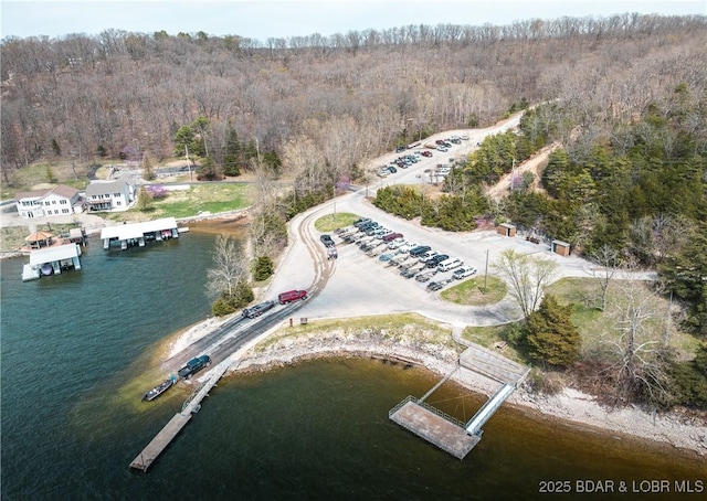 29829 Sheldy Dr, Rocky Mount, MO 65072 - aerial view featuring a forest view and a water view