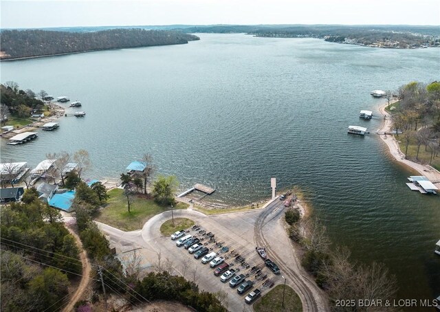 29829 Sheldy Dr, Rocky Mount, MO 65072 - drone / aerial view featuring a water view