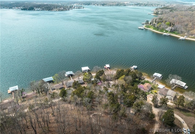 29829 Sheldy Dr, Rocky Mount, MO 65072 - drone / aerial view with a water view