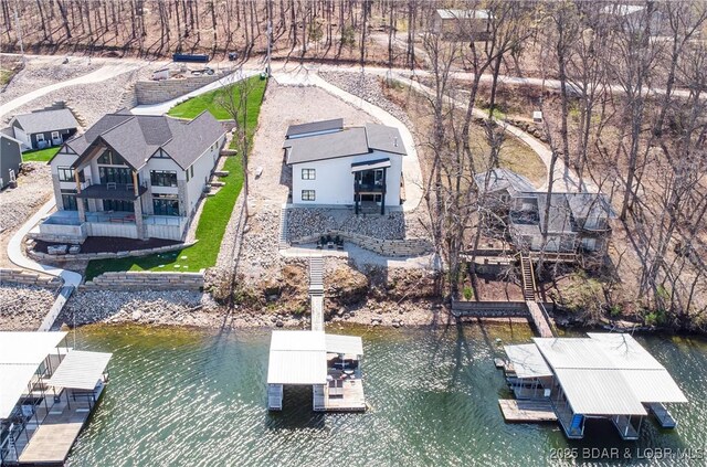 613 Cove Cir, Sunrise Beach, MO 65079 - view from above of property with a nearby body of water