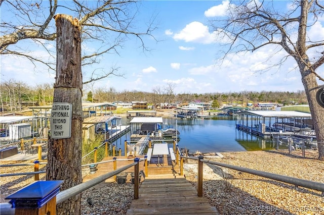 31372 Golden Wood Rd, Gravois Mills, MO 65037 - view of dock featuring a water view and boat lift
