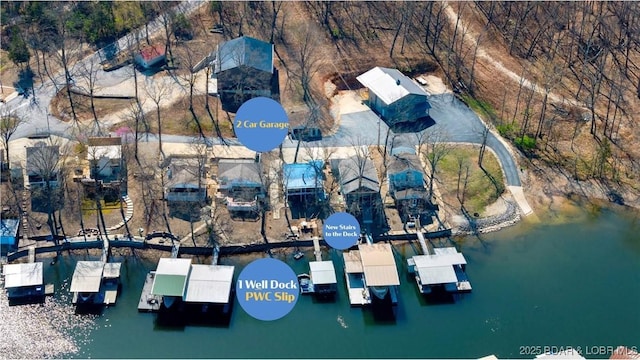 31372 Golden Wood Rd, Gravois Mills, MO 65037 - aerial view featuring a water view