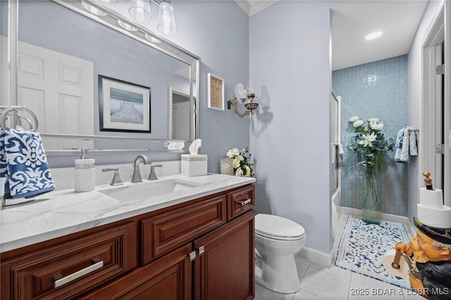 248 Palisades Condo Dr Unit 4A, Lake Ozark, MO 65049 - full bathroom featuring vanity, tile patterned floors, and shower / bath combination with glass door
