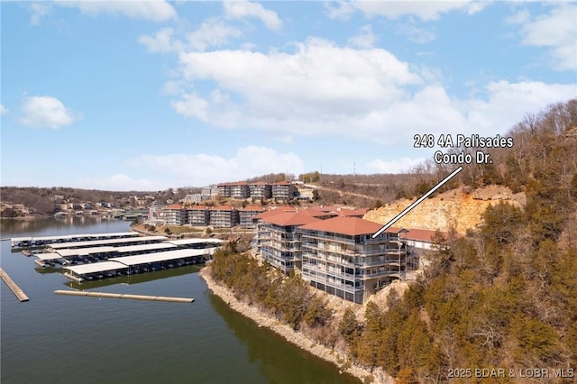 248 Palisades Condo Dr Unit 4A, Lake Ozark, MO 65049 - aerial view of a nearby body of water and apartment complex