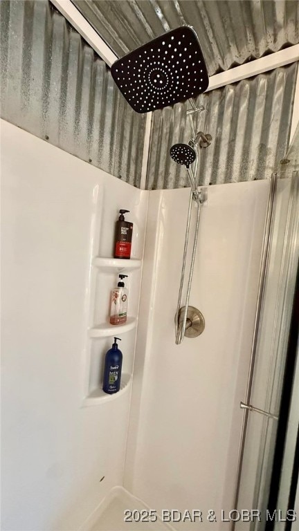 room details with a stall shower