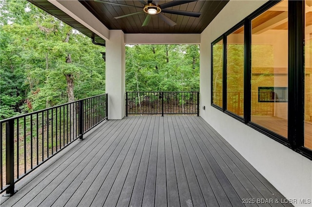 320 Via Appia Dr, Sunrise Beach, MO 65079 - wooden terrace featuring a ceiling fan