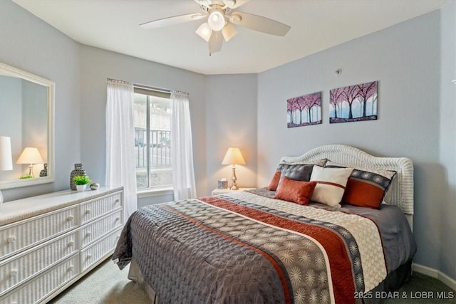 222 Park Place Ln Unit 2A, Kaiser, MO 65047 - carpeted bedroom with a ceiling fan and baseboards