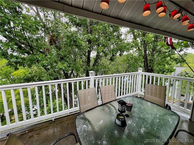 1505 Swiss Village Rd Unit A5, Osage Beach, MO 65065 - view of patio / terrace with a ceiling fan and outdoor dining space