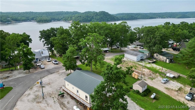 21 Ke Jo Point Rd, Gravois Mills, MO 65037 - aerial view of a large body of water and a forest