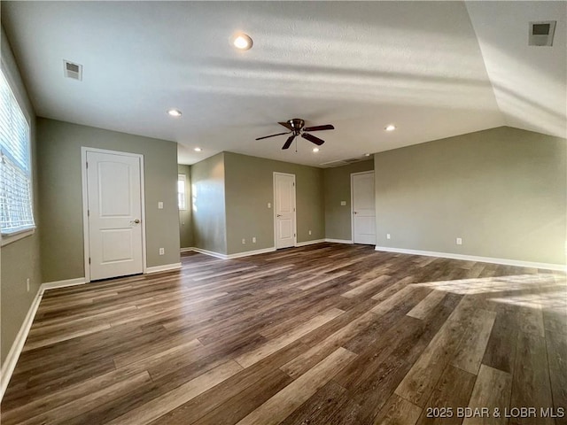 1148 Sweetwater Dr, Four Seasons, MO 65049 - empty room with baseboards, a ceiling fan, wood finished floors, and visible vents