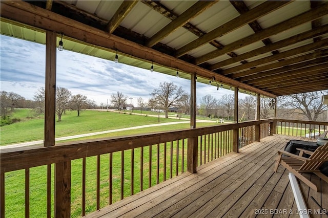 14671 Old Marvin Rd, Versailles, MO 65084 - wooden deck with a yard