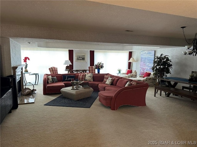 429-1D Racquet Club Dr Unit 1D, Four Seasons, MO 65049 - living area featuring carpet flooring and a chandelier