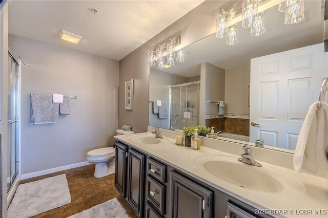 1359 Seascape Ln Unit A-501, Osage Beach, MO 65065 - full bath with a shower stall, double vanity, a bath, tile patterned flooring, and toilet