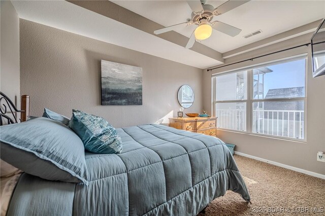 1359 Seascape Ln Unit A-501, Osage Beach, MO 65065 - carpeted bedroom featuring baseboards and a ceiling fan