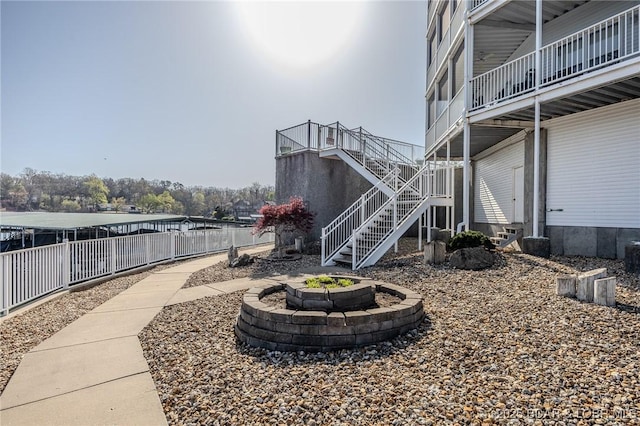 1359 Seascape Ln Unit A-501, Osage Beach, MO 65065 - view of patio / terrace with an outdoor fire pit and stairway