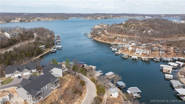 aerial overview of property's location with a nearby body of water