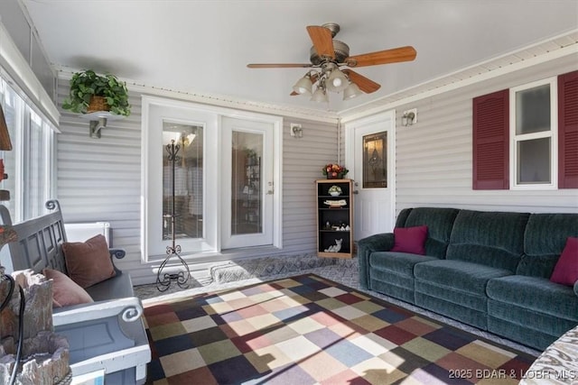 663 Highlands Dr, Camdenton, MO 65020 - living area featuring a ceiling fan