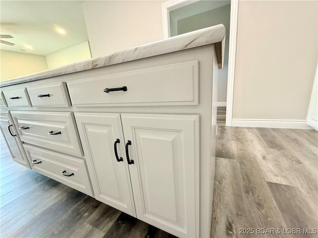 245 Davis Dr, Holts Summit, MO 65043 - room details with baseboards, wood finished floors, and ceiling fan