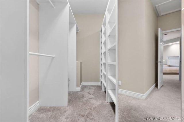 275 Waterford Ter, Sunrise Beach, MO 65079 - spacious closet featuring attic access and carpet flooring